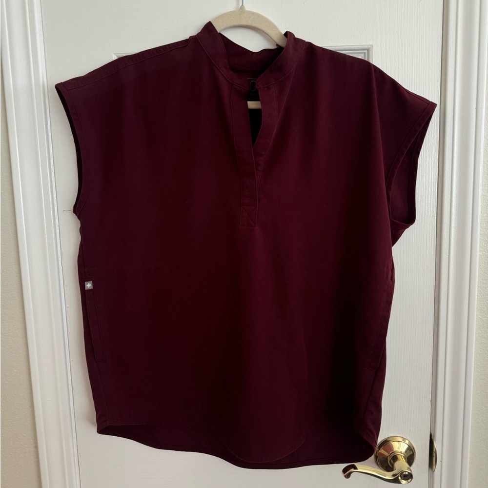 Rafaela Oversized Scrub Top Burgundy